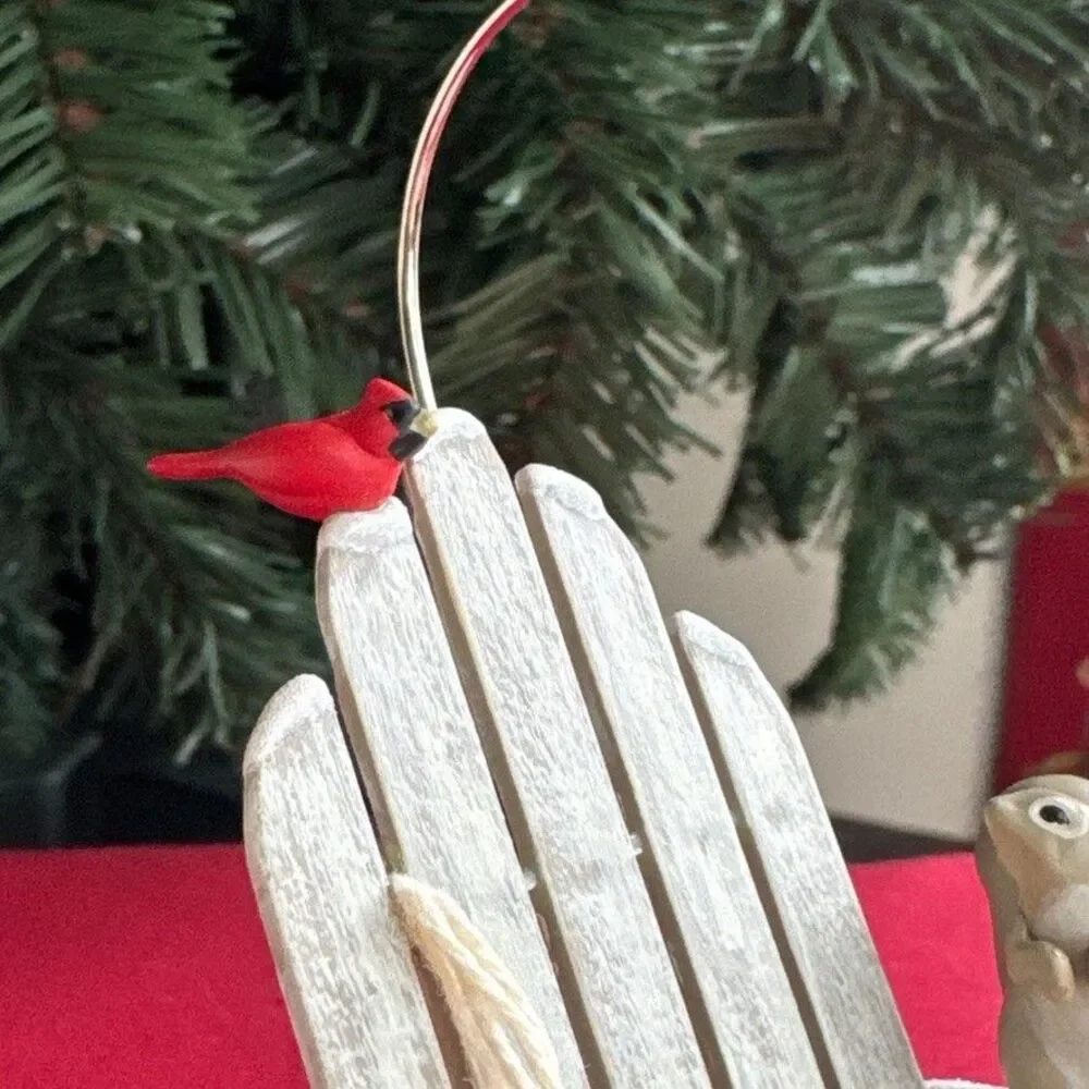 Hallmark Keepsake A Winter Perch 2006 Winter Adirondack Chair Ornament QXG2786